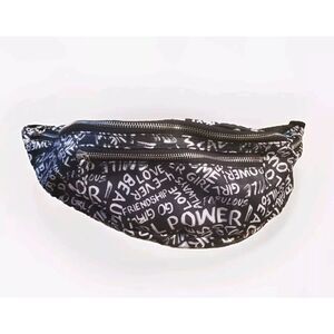 Womens Belt Bag Fanny Pack Girl Power Black And White